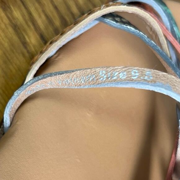 Madewell Shoes Tracie Crisscross Slide Sandal Leather Multicolor Size 9.5 - Picture 8 of 8